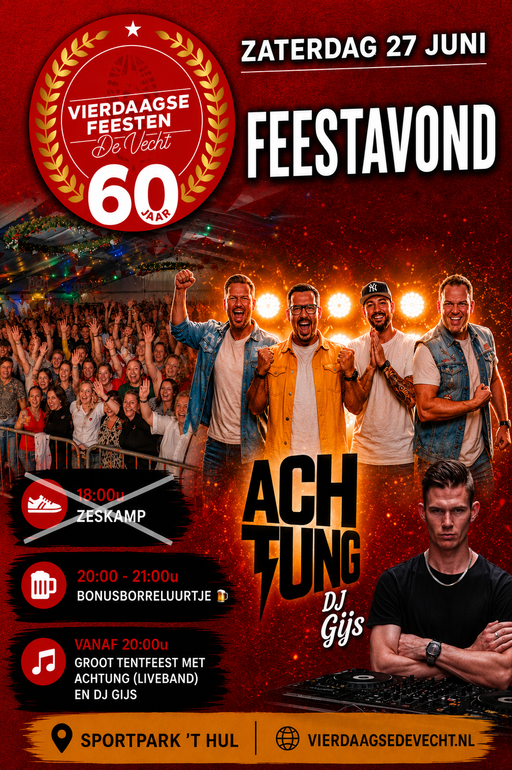 Zaterdag 27 juni zeskamp en feestavond social post